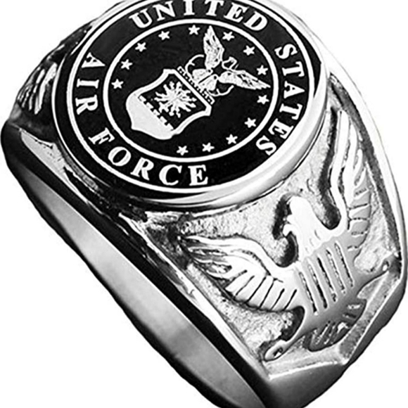 New stainless steel Air Force ring size 7 through 13 available comment what size - Picture 2 of 5